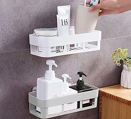 Image of TEKCOOL Bathroom Organiser, Self Adhesive Bathroom Shelf for Wall, Washroom Organizer, Bathroom Rack Stand Without Drilling (1 Pcs),Plastic