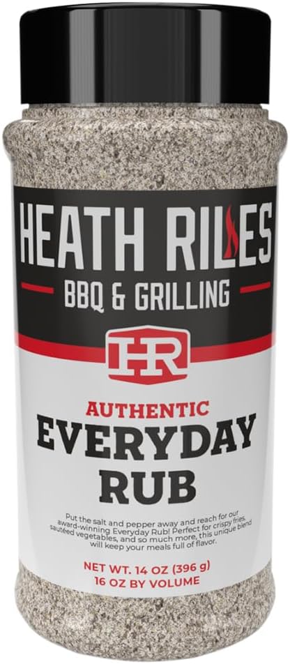 Heath Riles BBQ Rub - Everday All-Purpose Seasoning, Champion Pitmaster Recipe, Legendary Rubs For Smoking & Grilling, 80+ BBQ Championships, 14 oz.