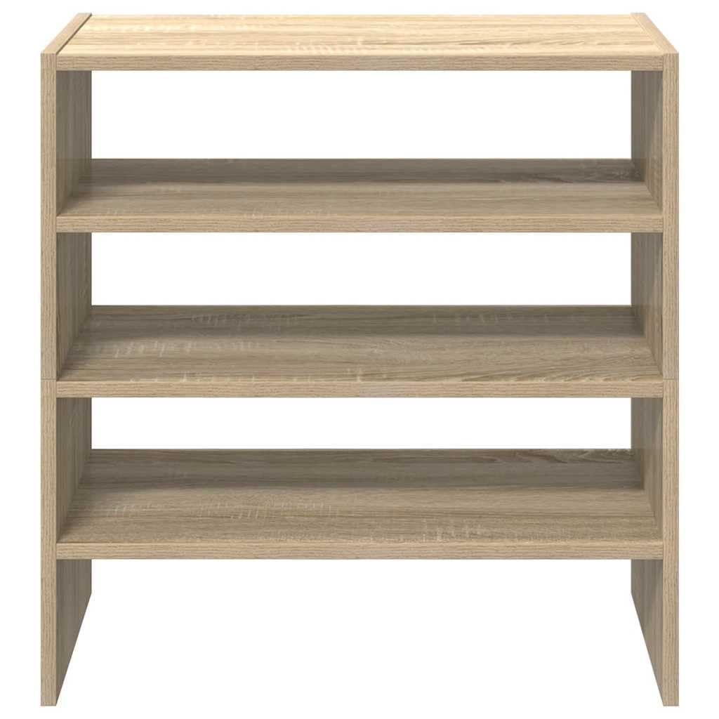vidaXL Schuhregale 2 STK. Stapelbar Sonoma-Eiche 60x30x30,5 cm, Schuhaufbewahrung, Schuhorganizer, Schuhständer, Schuhschrank, Schuhablage, Flurregal