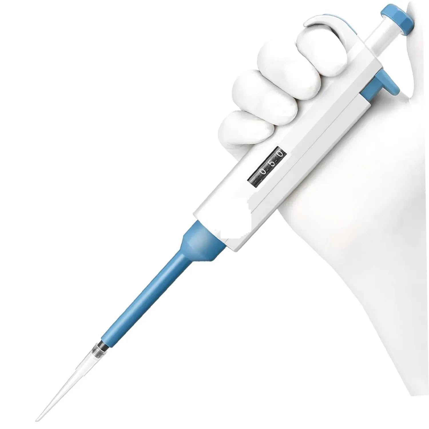 Pipeta de Laboratorio Ajustable, micropipeta Digital de un Solo Canal con Puntas de pipeta(20-200μl)