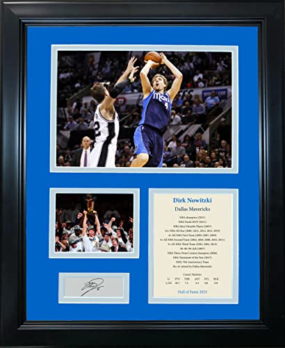 Framed Dirk Nowitzki Hall of Fame Facsimile Laser Engraved Signature Auto Dallas Mavericks...