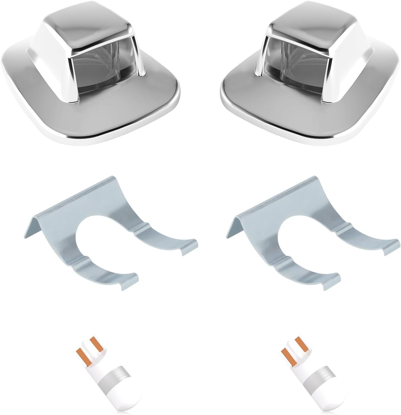 HERCOO LED License Plate Light Lamp Lens White Bulbs Chrome Truck Rear Housing Compatible with 1992 1993 1994 Blazer 1988 to 1999 C1500 K1500 Suburban Tahoe GMC Sonoma Yukon, Pack of 2
