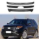 NINTE Grill Cover for 2011-2015 Ford Explorer Base/Limited/XLT Utility 4 Door Gloss Black Grille Trims - NOT Fit Explorer Sport（NOT the Replacement）