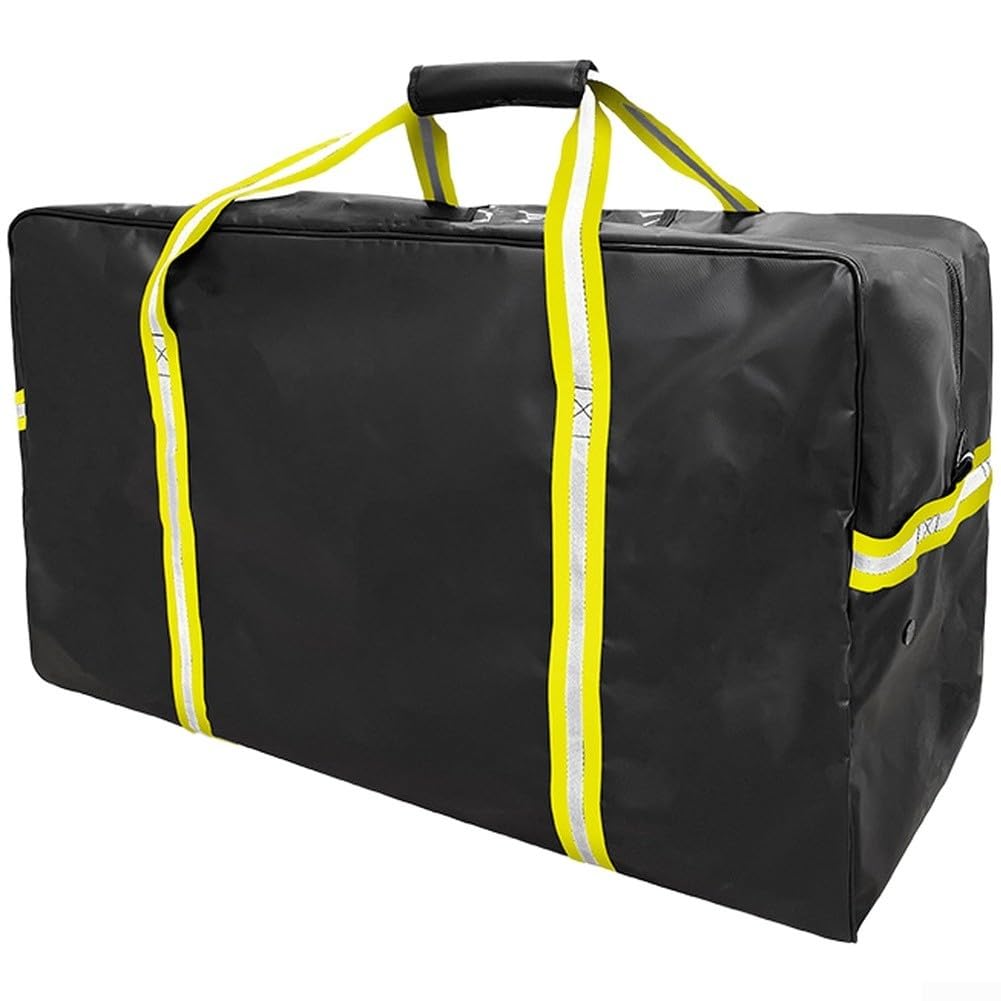 Grand sac d'équipement de hockey sur glace, sac d'équipement imperméable en PVC robuste avec maille ventilée, sac de voyage spacieux pour patins et équipement de protection,
