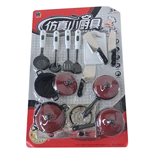 Preisvergleich Produktbild Cosye 13Stücke / Set Rotes Geschirr Simulation Küchenutensilien Topflöffel Kochspatelmesser Vortäuschen Spielspielzeug für Kinder