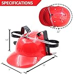 Novelty Place Drinking Helmet - Can Holder Drinker Hat Cap with Straw for Beer and Soda - Party Fun - Red/Yellow - Image 5