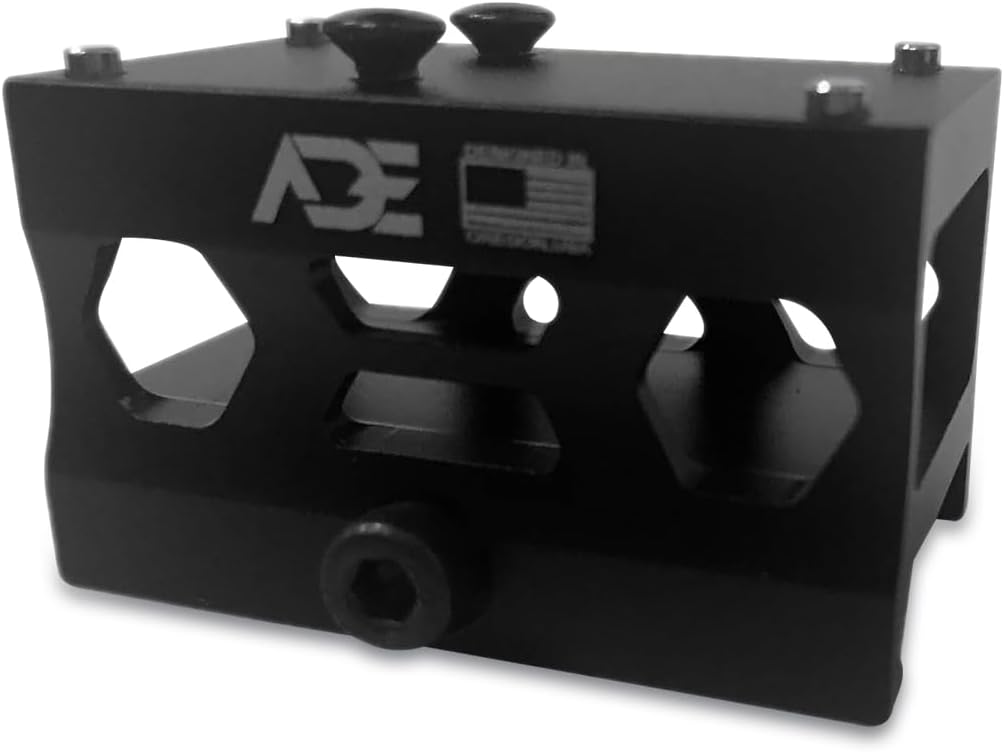 Ade Advanced Optics Absolute Cowitness Riser High Mount – CNC Machined Aluminum with Trapezoid Cuts – Compatible with Holosun HS407C/HS507C/HS508T, Trijicon RMR Red Dot Sight – Matte Black