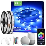 Lepro Alexa Smart LED Strip Light 10M (5Mx2), WiFi RGB LED Lights for Bedroom, Smart Life App Control, Works with Alexa & Google Assistant, Colour Changing Strip Lights for Kitchen Party Christmas