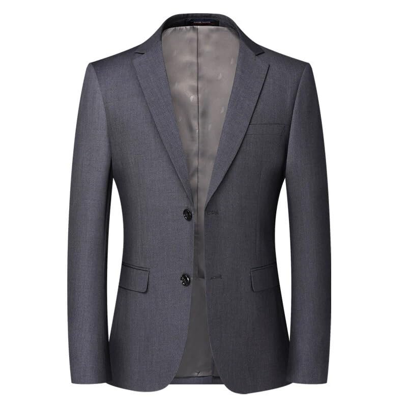 Men's Korean Business Casual Spring Fall Lightweight Slim Fit Suit Jacket for Middle Aged Men(Gray,XXXXXXX-Large)