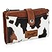 Wrangler Wallet for Women Cow Print Bifold Wallet Women's Wallets, Card Cases & Money Organizers Women Brown Credit Card Wallets for Womens Female Cash Wallets with ID Window