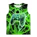 OOTBIN Boys Tank Tops Tie Dye Shirt Kids Sleeveless T Shirts Neon Green Lightning Tees for 7-8 Years Girls