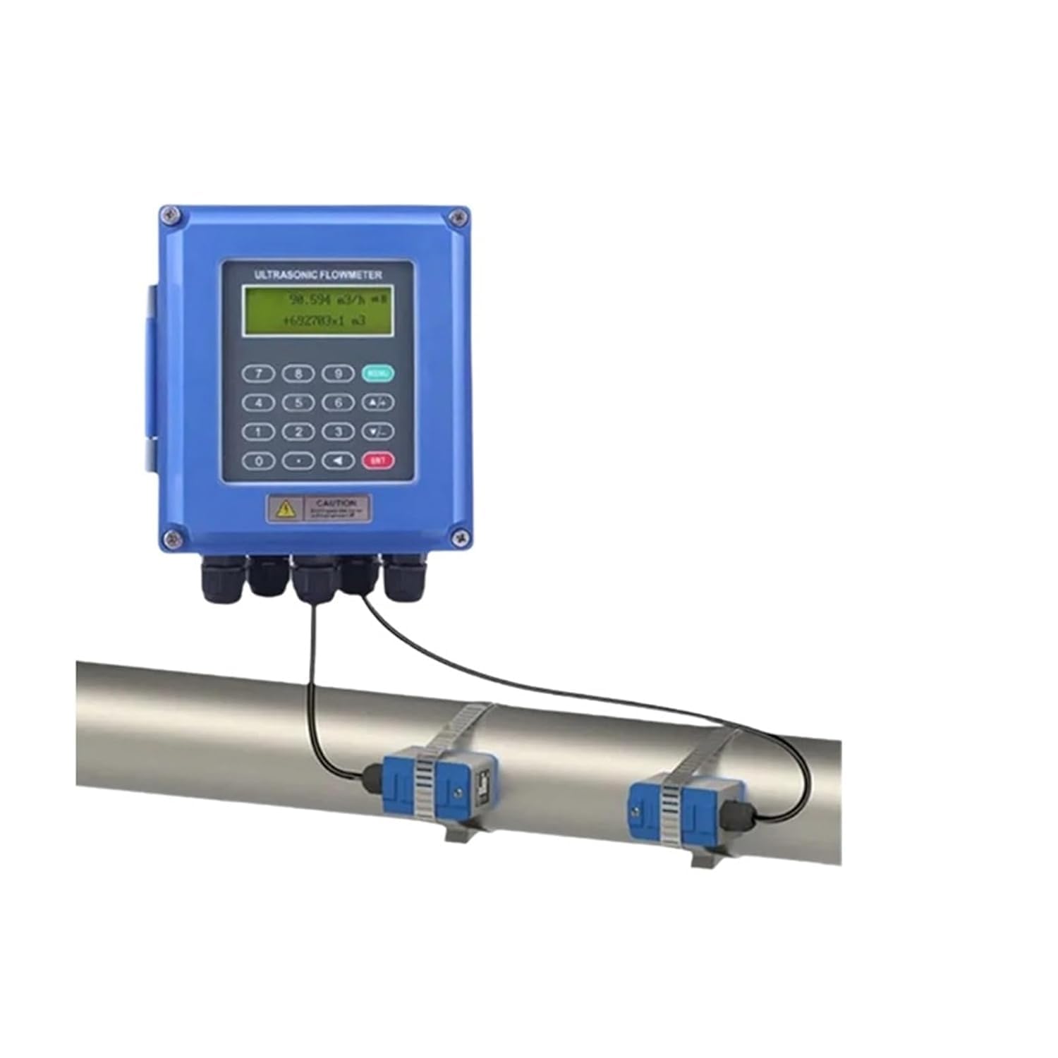 Medidor De Flujo Ultrasónico De Pared Tuf-2000b Medidor De Flujo Ultrasónico De Agua Modular Tuf-2000m Transductor De Flujo De Líquido Digital Dn15-700 Error Bajo, Blue, TUF-2000B TS-2