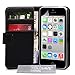 iPhone 5C Case Black PU Leather Wallet Cover
