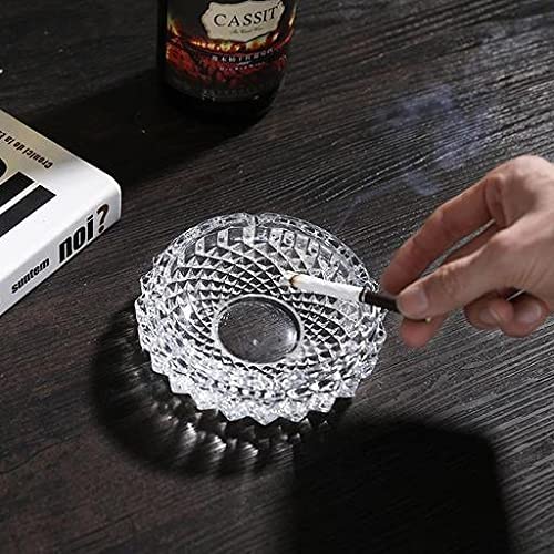 NOBILEA Crystal Clear Glass Ashtray, Cigarettes Ash Tray, Tabletop Ashtray for Home, Office and Hotel, Cigarette Ash Collect Tray, Glass Smoking Tray 3