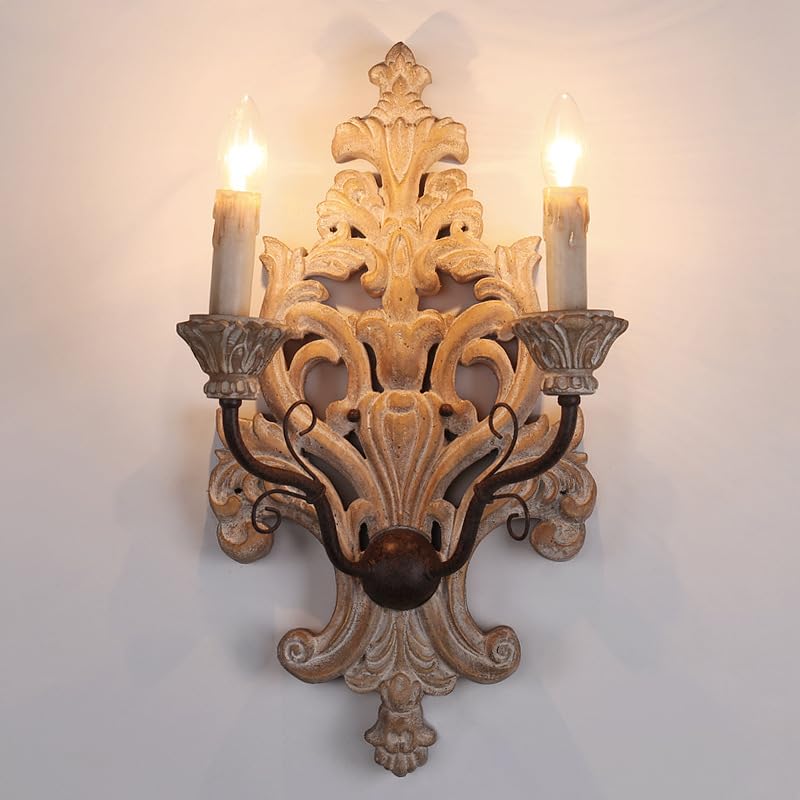 Applique murale LED style bougie vintage pour salon et chambre