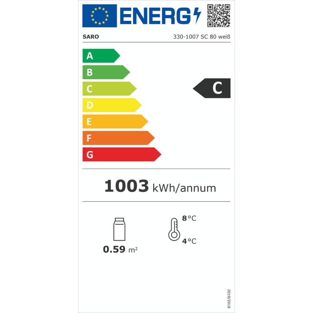 Saro SC 80 - Vetrinetta refrigerante, colore: Bianco