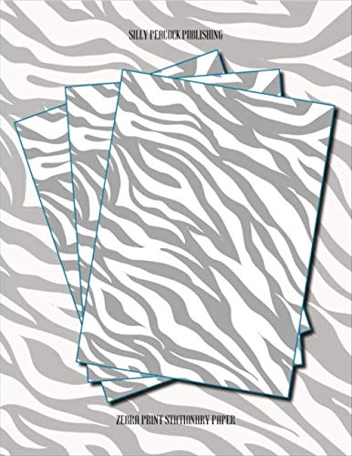 Zebra Stationary Paper: Zebra Stationery Letterhead Paper, Set of 50 Sheets for Writing, Flyers, Notes, Crafting, ... Events, School & Office Supplies, 8.5 x 11 Inch Zebra Print