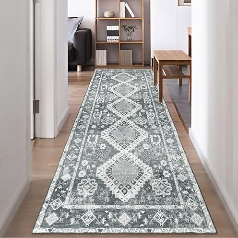 Famibay 80x300cm Grey Hallway Runner Rug Cover