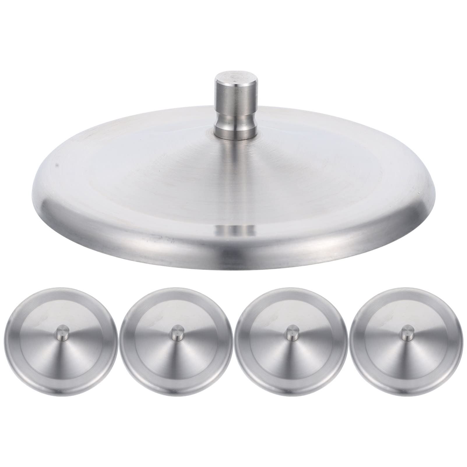 DOITOOL 5Pcs Mug Covers Stainless Steel Cup Covers for Drinks, Universal Cup Lid Coffee Covers for Mugs Stainless Steel Mug Cover Keep Out 3.7in