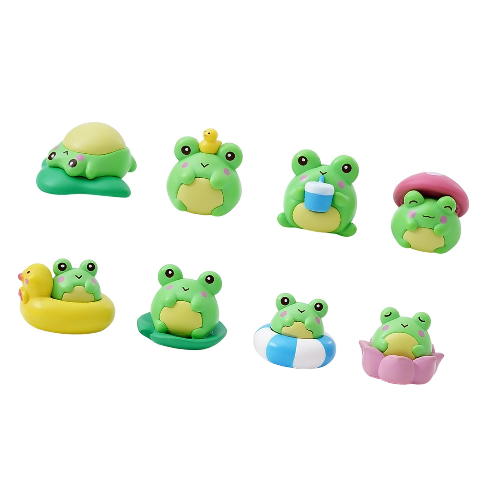 Lerpwige 8Pcs Miniature Frog Figurines with Mushroom Garden Theme Safe Decor for Home Office Desktop & Landscape Miniature Frogs Ornaments