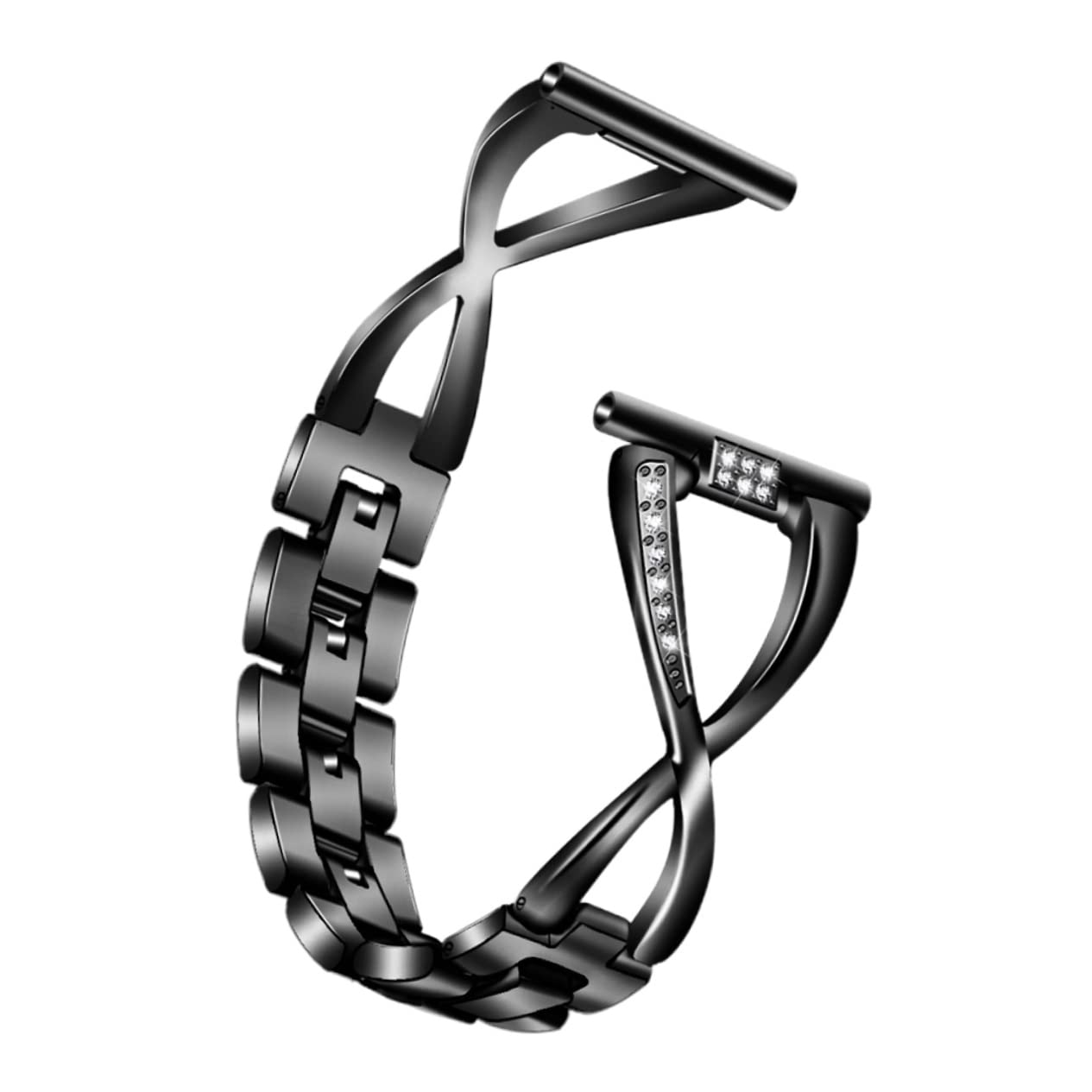 SHINEOFI Correa de Repuesto Rhinestones para Reloj Inteligente Compatible con Samsung Banda de Zinc Aleación Color Plata para Ocasiones Formales y Casual