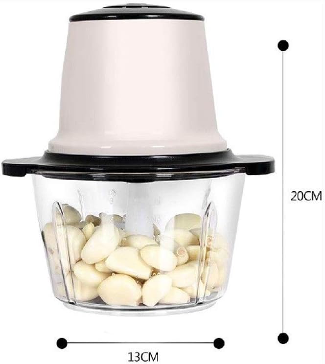 Food Processor, Household Electric Stainless Steel Automatic Meat Grinder, Meat, Vegetable, Fruit and Nut Chopper(20 * 13CM)(E)