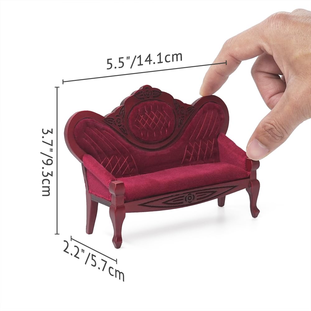 Odoria Casa delle Bambole Divano Miniatura: 1/12 Scala Divanetto per Soggiorno e Salotto Moderno - Mini Poltrona Mobili Bianco
