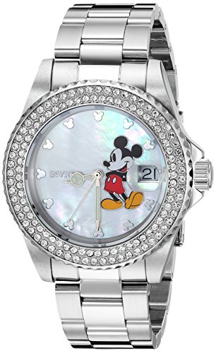 Invicta Women's Disney Limited Edition Quartz Watch with Stainless-Steel Strap, Silver, 19.5 (Model: 26238)