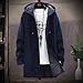 RTRDE Trench Coat for Men, Fall Winter Sweater Jackets Casual Knitted Cardigan Fleece Lined Full Zip Hooded Coat Wool Men Pea Coats Fashion Mens Raincoat (3XL, Navy)