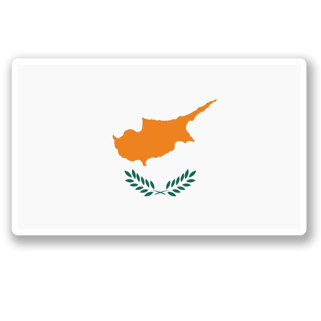 Destinationvinyl Multi 2 X 10Cm/100Mm Cyprus Flag Vinyl Self Adhesive Sticker Decal Laptop Travel Luggage Car Bike Sign Fun #5296