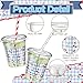 Jingmore 50 Pcs Party Disposable Plastic Cups 12 oz with Lids Straws Themed Party Supplies Plastic Tumbler for Birthday Table Decorations Favors(Cherry Plaid,Red and Blue)