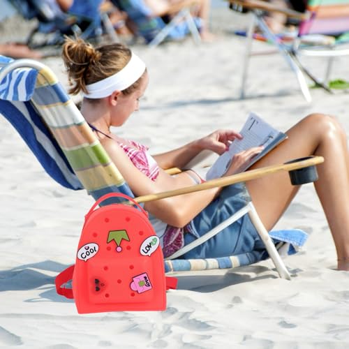 Cute Silicone Jelly Mini Backpack (2 Sizes) for Women Boys & Girls, Water-Resistant Lightweight Bag for Pool, Beach, Gym, Customizable Charms, Easy Clean (Fuchsia, Small)3