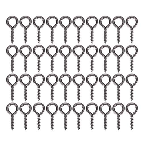 200pcs Eye Pins for Jewelry Making, Small Screw Eye Pins, Eye Screws for Jewelry Making, Eye Pins Hooks, Threaded Clasps Hooks for Jewelry Making Charm Bead(Gun Color)