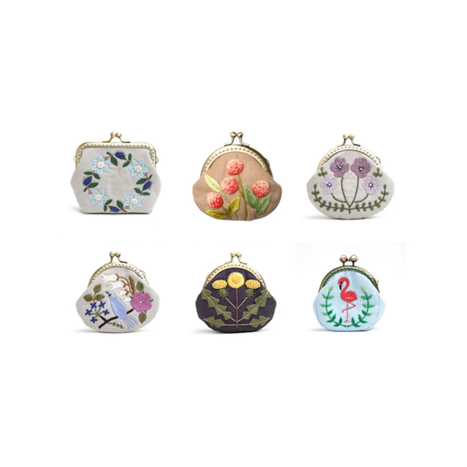 uoXHFdh Kit de bordado, conjunto flores, kit mujer, carteras, herramientas(Picture 2)