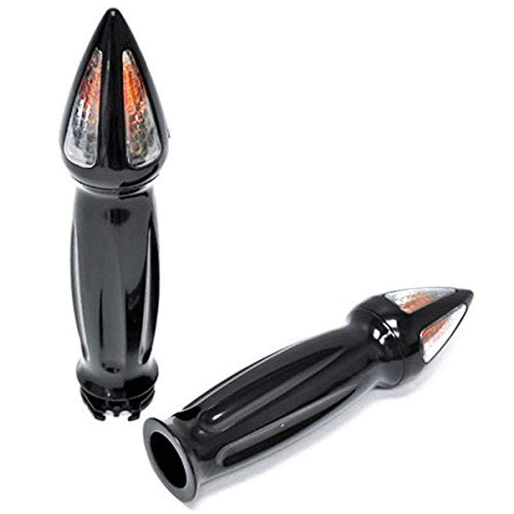 Puños cromados para manillar de motocicleta, con pinchos, para Cruisers Choppers Harley Davidson Suzuki Kawasaki Yamaha Honda con empuñaduras para acelerador de 2,5 cm