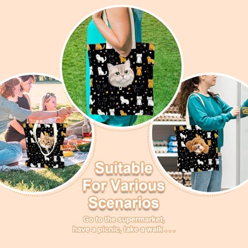Bolsa de hombro de lona transpirable para llevar gatos pequeños de forma cómoda 8