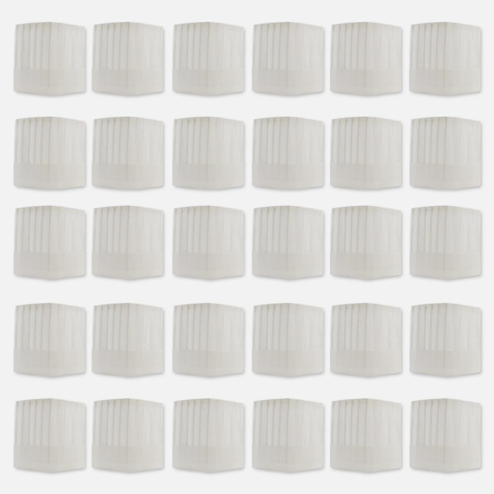 30 Cappelli Da Chef Monouso In Carta - Altezza 23cm, Regolabili