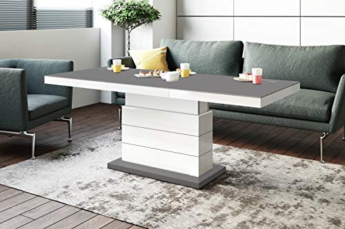 HU Design Couchtisch Tisch H-333 Grau Anthrazit MATT/Weiß Hochglanz...
