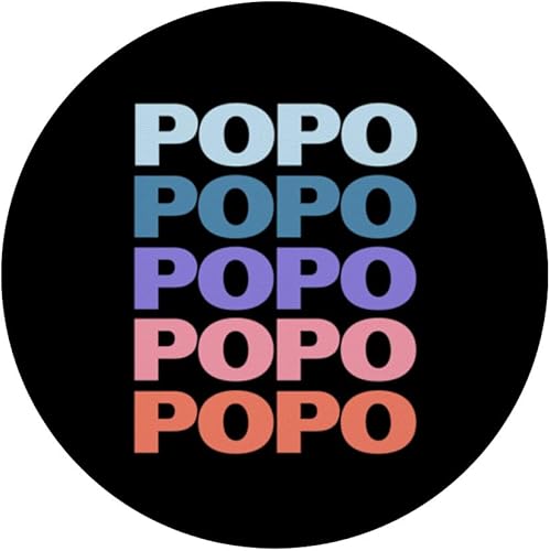 Miniatura 3 de Funny Modern Repeated Text Design Popo Grandpa Granddad PopSockets Swappable PopGrip