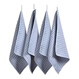 ふきん マイクロファイバー布巾 強力吸水 35cm 速乾 雑巾 食器 拭きガラス 窓鏡 キッチンタオル 台拭き 掃除用品 ワッフル調 キッチンクロス 水切りタオル (35cm-上品灰藤4枚-マイクロファイバーふきん)