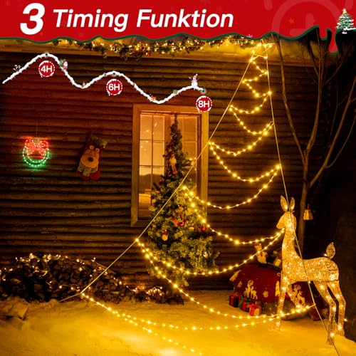 LED Weihnachtsbeleuchtung Ollny Außen 4 Meter mit 166 LEDs