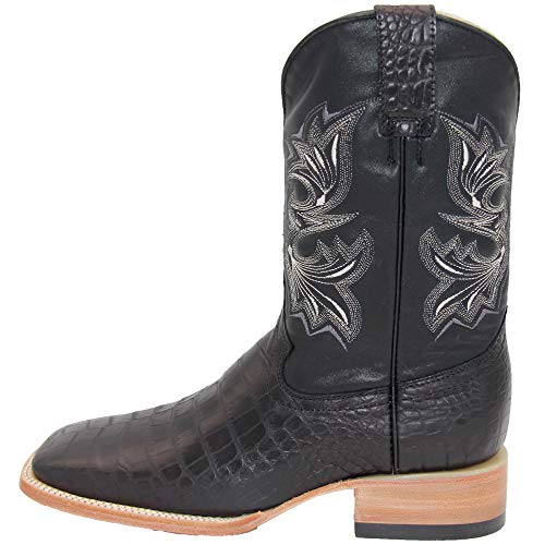 Mens Leather Crocodile Print Western Cowboy Boot Square Toe3