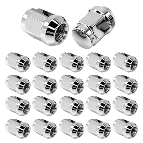 BAIFULAI 20 x écrous de roue M14x1,5, écrou de roue, vis chromées, capuchons fermés à cône, capuchons d'écrou de roue pour Ford, Toyota, Honda, Mazda -...