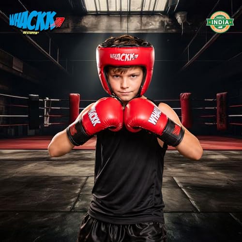 Image of WHACKK Junior Boxing Kit Red | Boxing Set for Kids & Beginners | Lightweight Training Kit for Home Practice, Fitness & Self-Defence, Boys & Girls