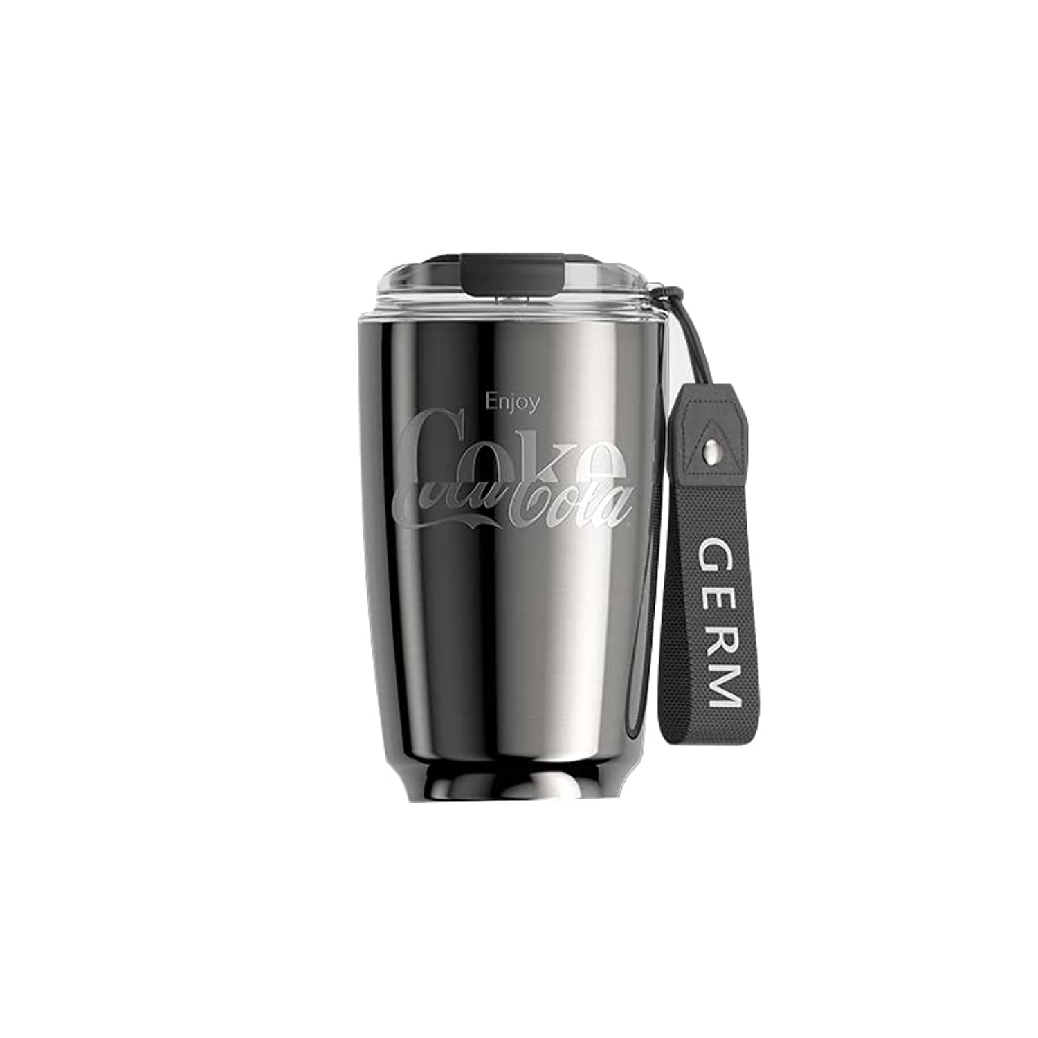 GERM 400ml Stainless Steel Coffee Mug, Vacuum Insulated Travel Mug Home Office Outdoor Work Perfect Ice Hot Drink, Coca-Cola (Silver)
