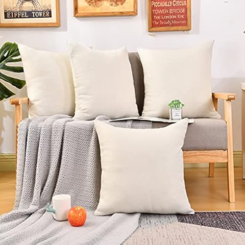 WANZELONYO 16x16 Beige Pillow Covers Cover