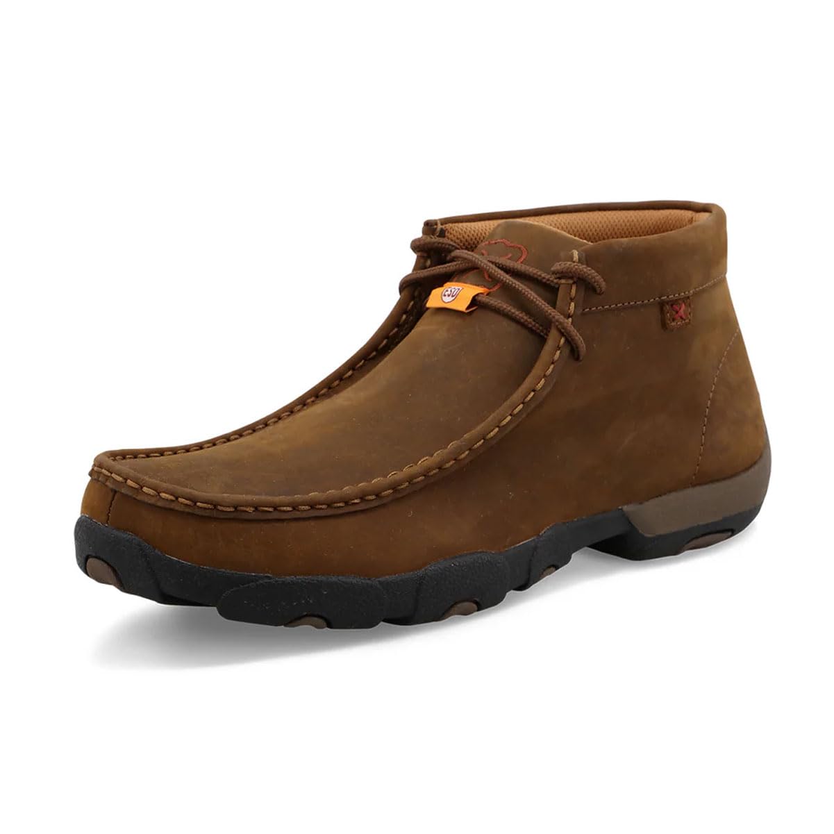 Twisted X Men's Work Chukka Driving Moc, Moc Toe, Distressed Saddle (Electrostatic Dissipative), 10.5 M