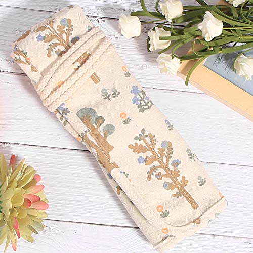 Image of 20 Slot Paint Brush Holder,Canvas Pencil Roll,Portable Roll Art Supply Paintbrush Case for Paintbrushes Pens Markers, for Watercolor Acrylic, Makeup Brush Roll Organizer