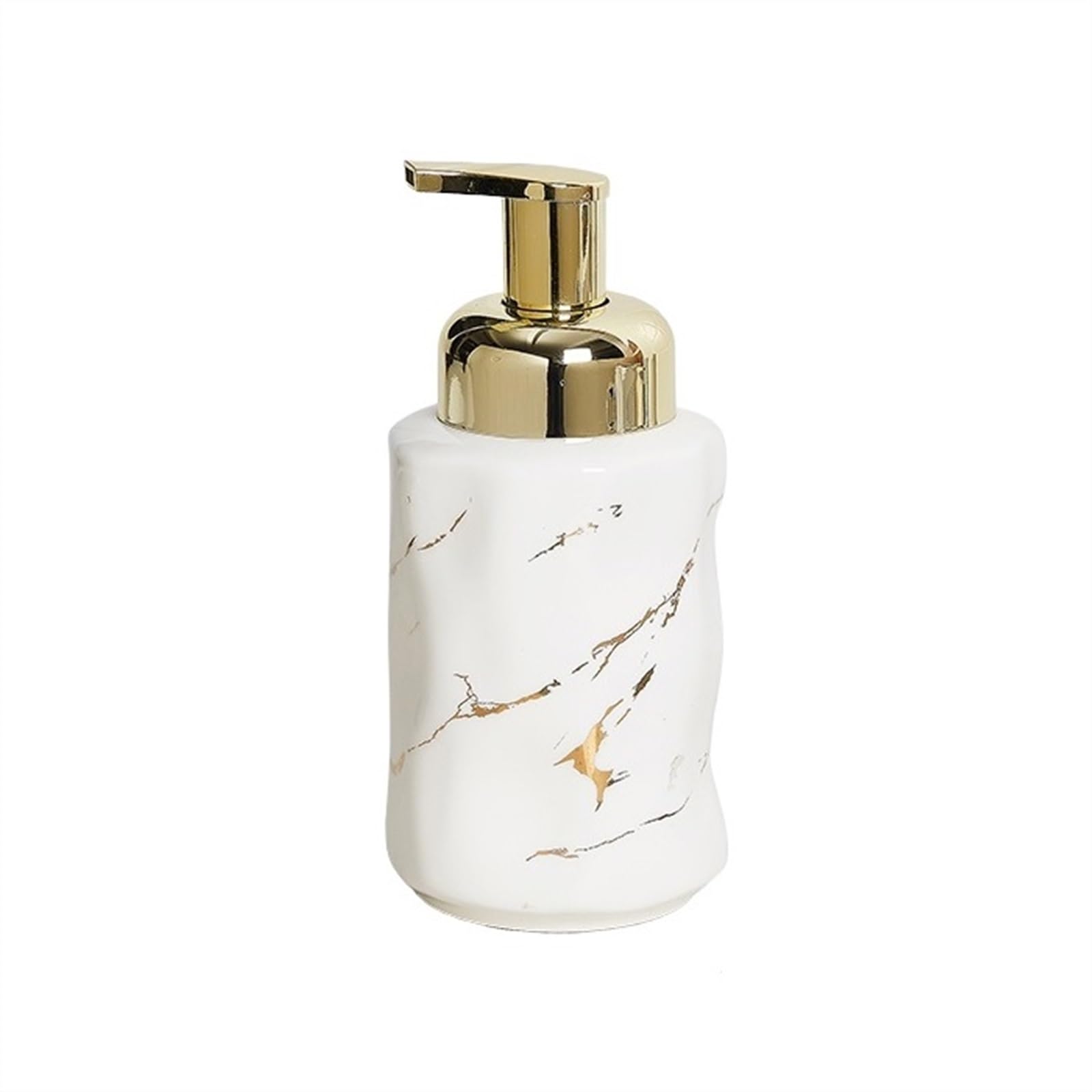 Soap Dispenser 320ml Dish Soap Dispenser for Kitchen with golden Pump Liquid Dishwashing Dispensers(White)