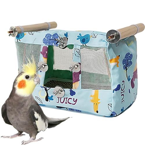 Hgbgfh パロットケージの巣、鳥のハンモックテント | クールなマット付きの 鳥の巣のベッド - パラキートコカチエルラブバードアフリカングレーのための防水布動物洞窟